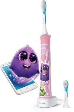 Philips Sonicare Elektrische Kinderzahnbürste HX6352/42, Aufsteckbürsten: 2 St., mit interaktiver Zahnputz-App