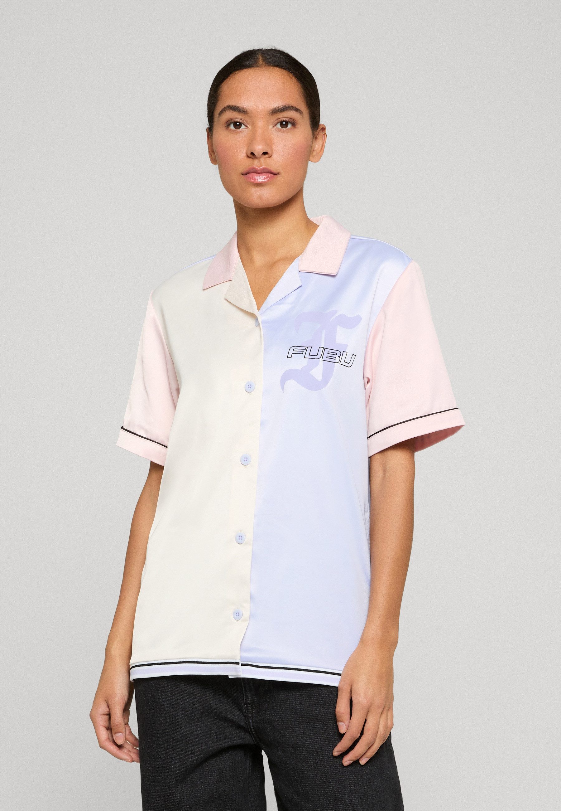 Fubu Kurzarmshirt Fubu Damen FW222-011-1 FUBU Corporate Tribal Satin Jersey (1-tlg)