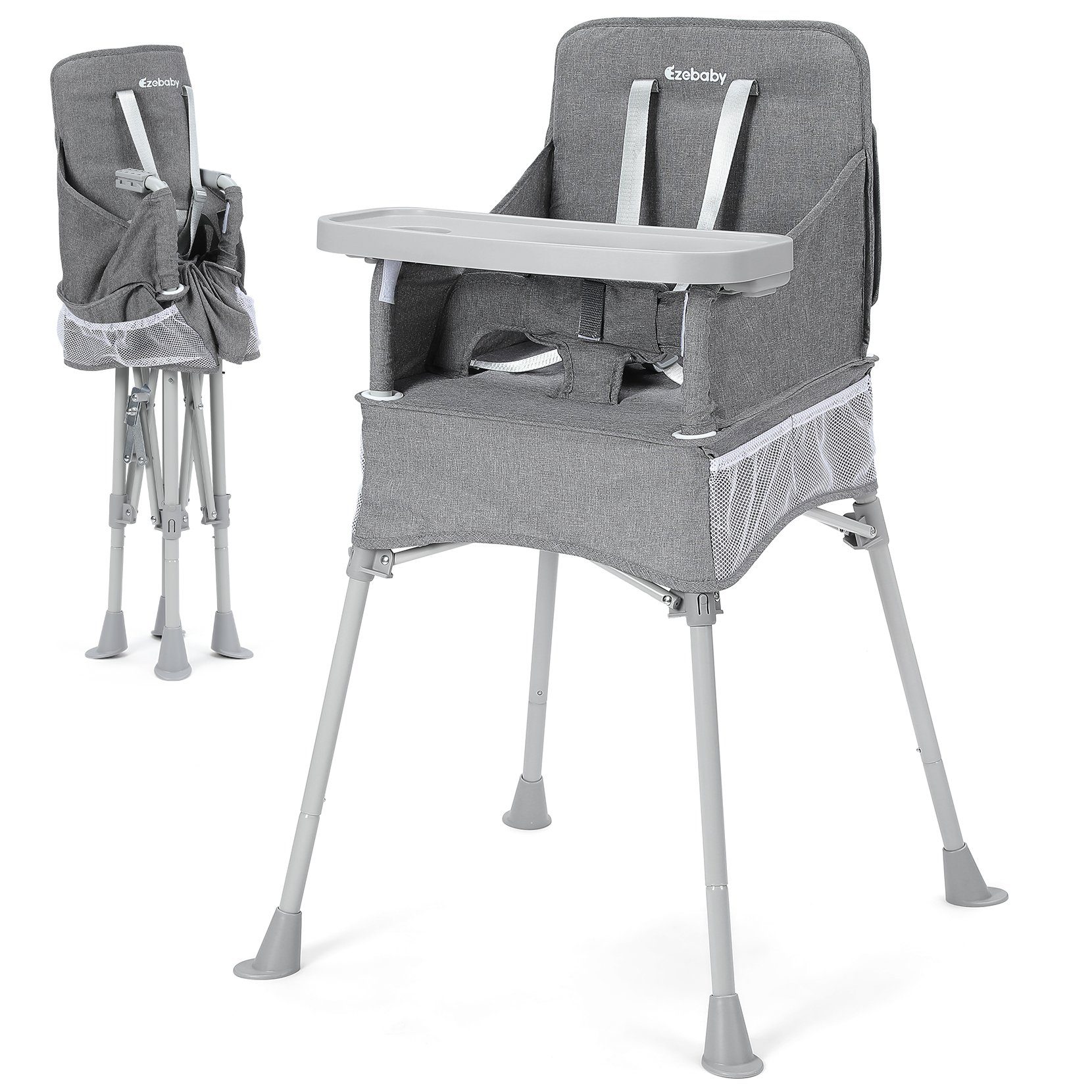 Ezebaby Hochstuhl Baby Camping Stuhl Faltbar Kinderstuhl mit Tablett und Tragtasche