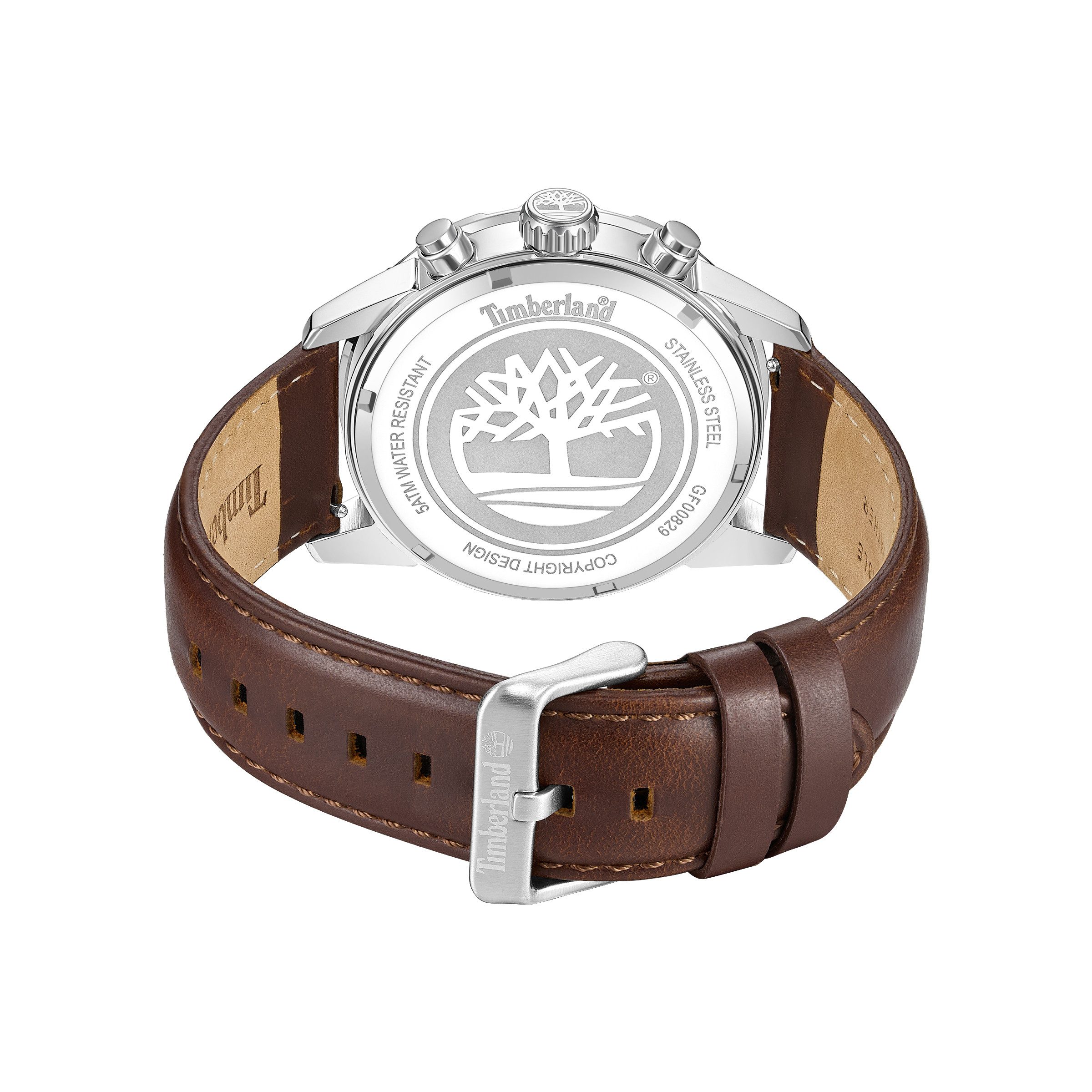 Timberland Multifunktionsuhr Newkirk TDWGF0082903, Quarzuhr, Armbanduhr, Herrenuhr, Lederarmband, analog, Tag