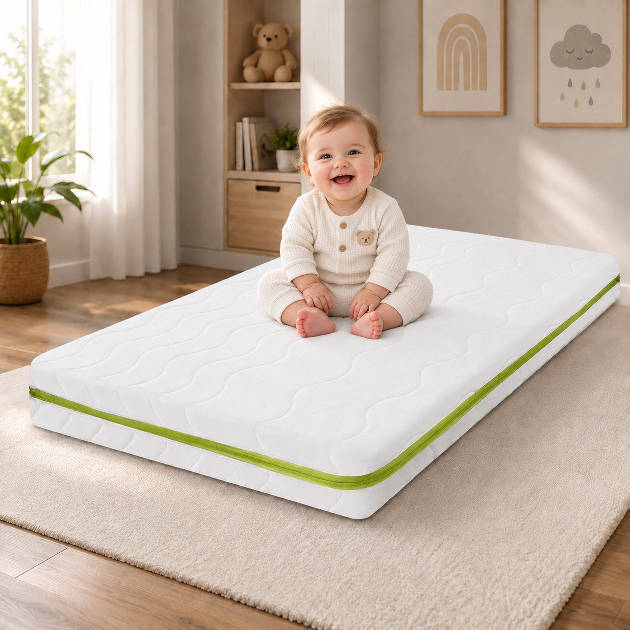 Kindermatratze Easy Active Kaltschaummatratze 90x200 cm mit Bezug, Best for Home, 10 cm hoch, (Einzelartikel, 60x120 70x140 80x160 80x180 90x200 140x200 180x200 cm), Schaumstoffmatratze, Kindermatratze mit Reißverschluss