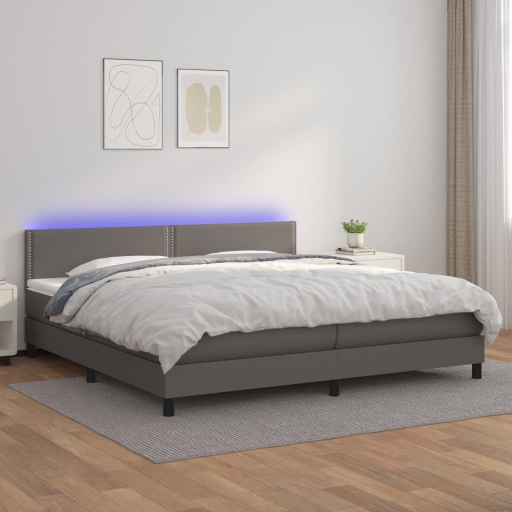 vidaXL Boxspringbett Bett Boxspringbett mit Matratze & LED Kunstleder (200 günstig online kaufen