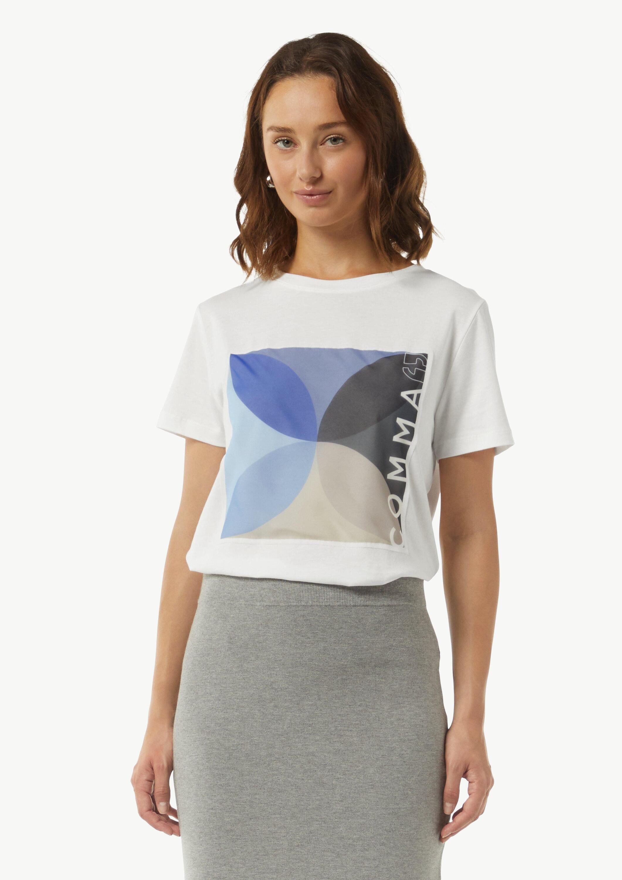 comma Kurzarmshirt T-Shirt Modisches T-Shirt mit Frontprint günstig online kaufen