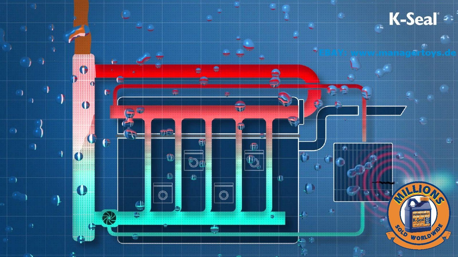 K-SEAL Kühlerschutzmittel Kühler Leck Reparatur Motor Zylinder Abdichtung Dichtmittel 0,236 L