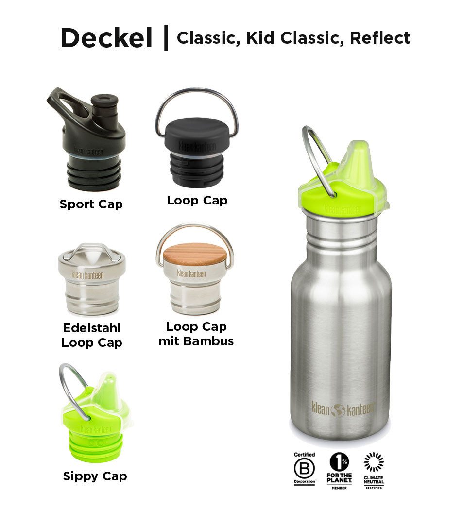 Klean Kanteen Trinkflasche Kid Kanteen - Classic 355ml Sippy Cap Cars Autos
