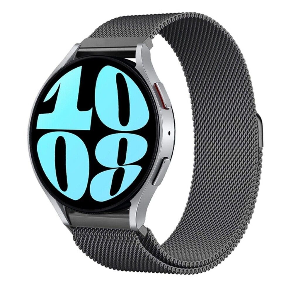 Widmann-Shop Smartwatch-Armband Armband 20/22mm Stegbreite Metall Galaxy Smartwatch Samsung Milanese Grau | Uhrenarmbänder