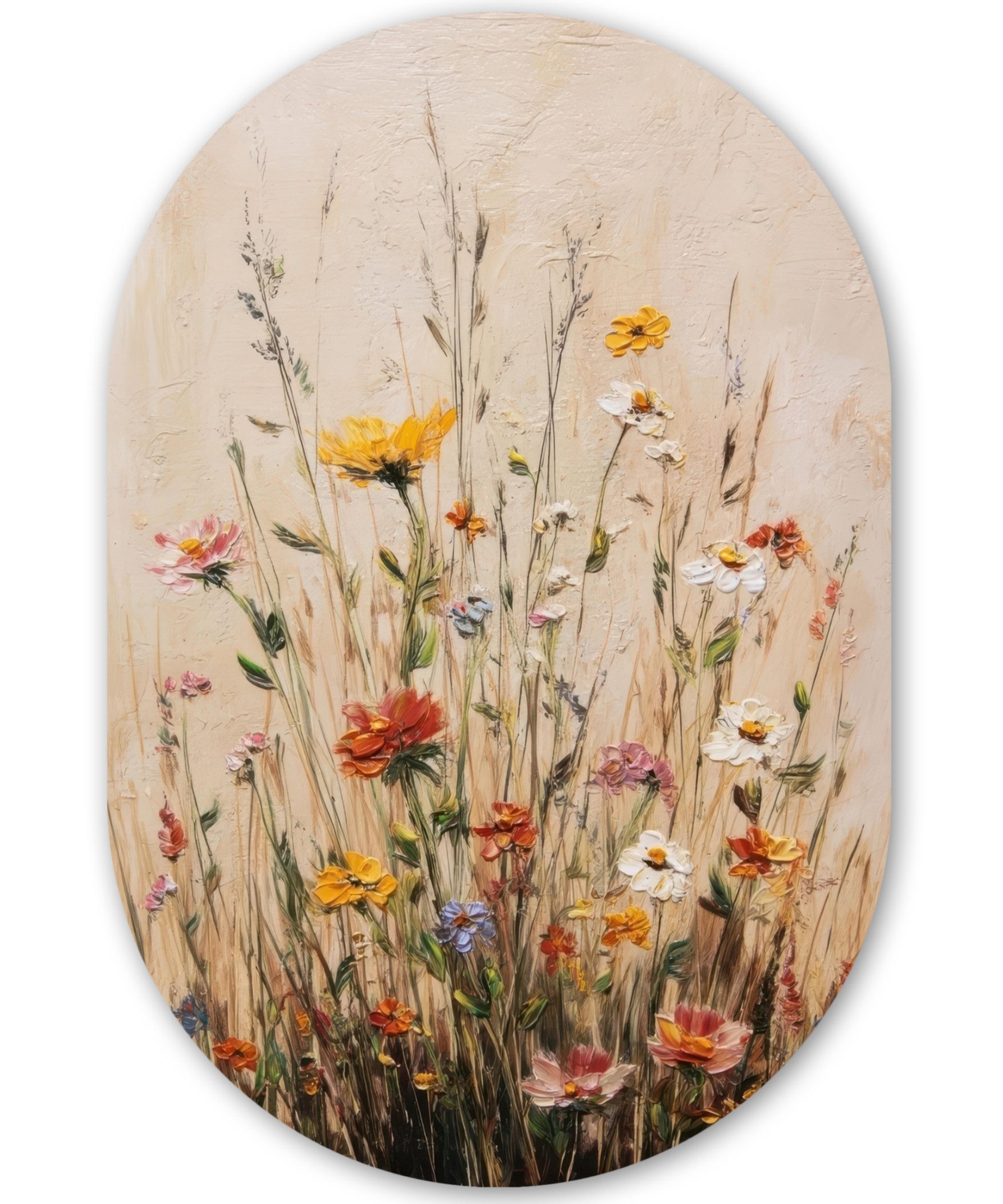 MuchoWow Gemälde Wildblumen - Pinselstriche - günstig online kaufen