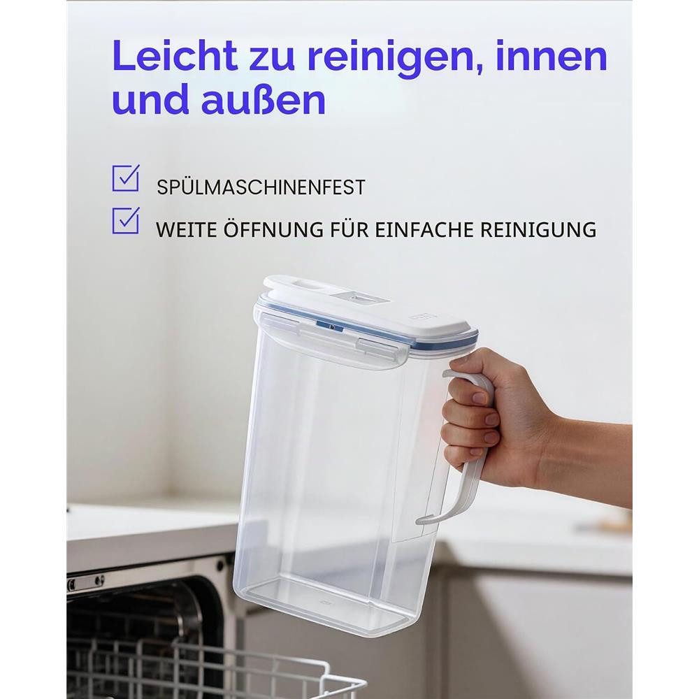 LocknLock Aufbewahrungsbecher Kühlschrankkrug 2L transparent, Kunststoff, Krug mit Deckel, BPA-frei, auslaufsicher – Bild 4 von 5