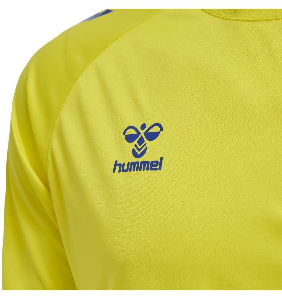 hummel T-Shirt hmlCORE XK Core Poly (Interlock-Stoff) Kurzarm gelb/blau Herren