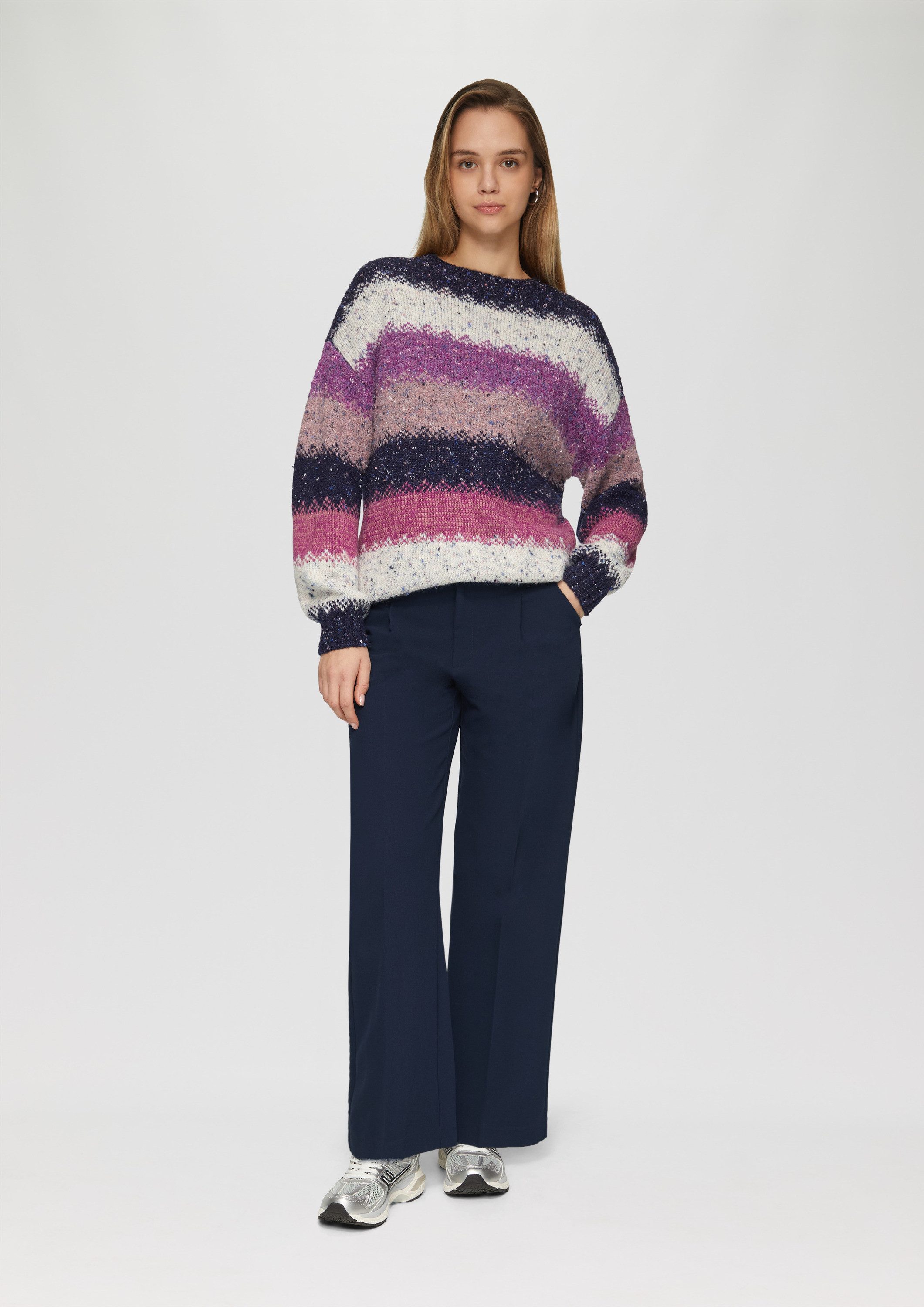 QS Chinos Hose Wide-Leg-Hose mit Bundfalte günstig online kaufen