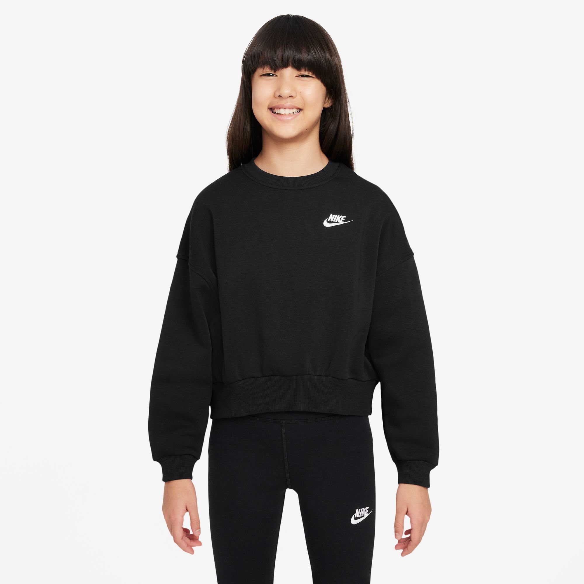 Nike Sportswear Fleecepullover Nike Mädchen Pullover Sportswear Club Fleece Bi FZ9244
