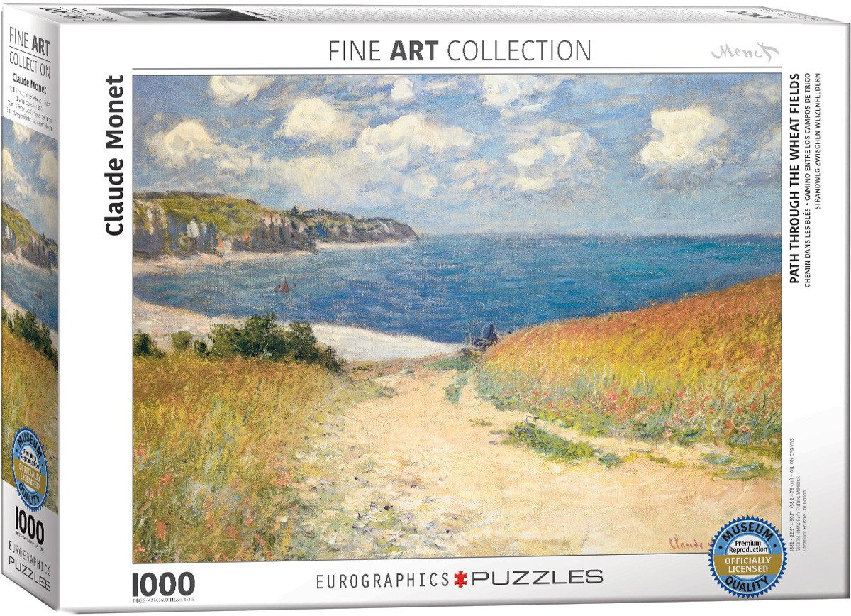 Puzzle 1000 Teile Puzzle - Puzzle - Claude Monet Strandweg Weizenfelder, Puzzleteile