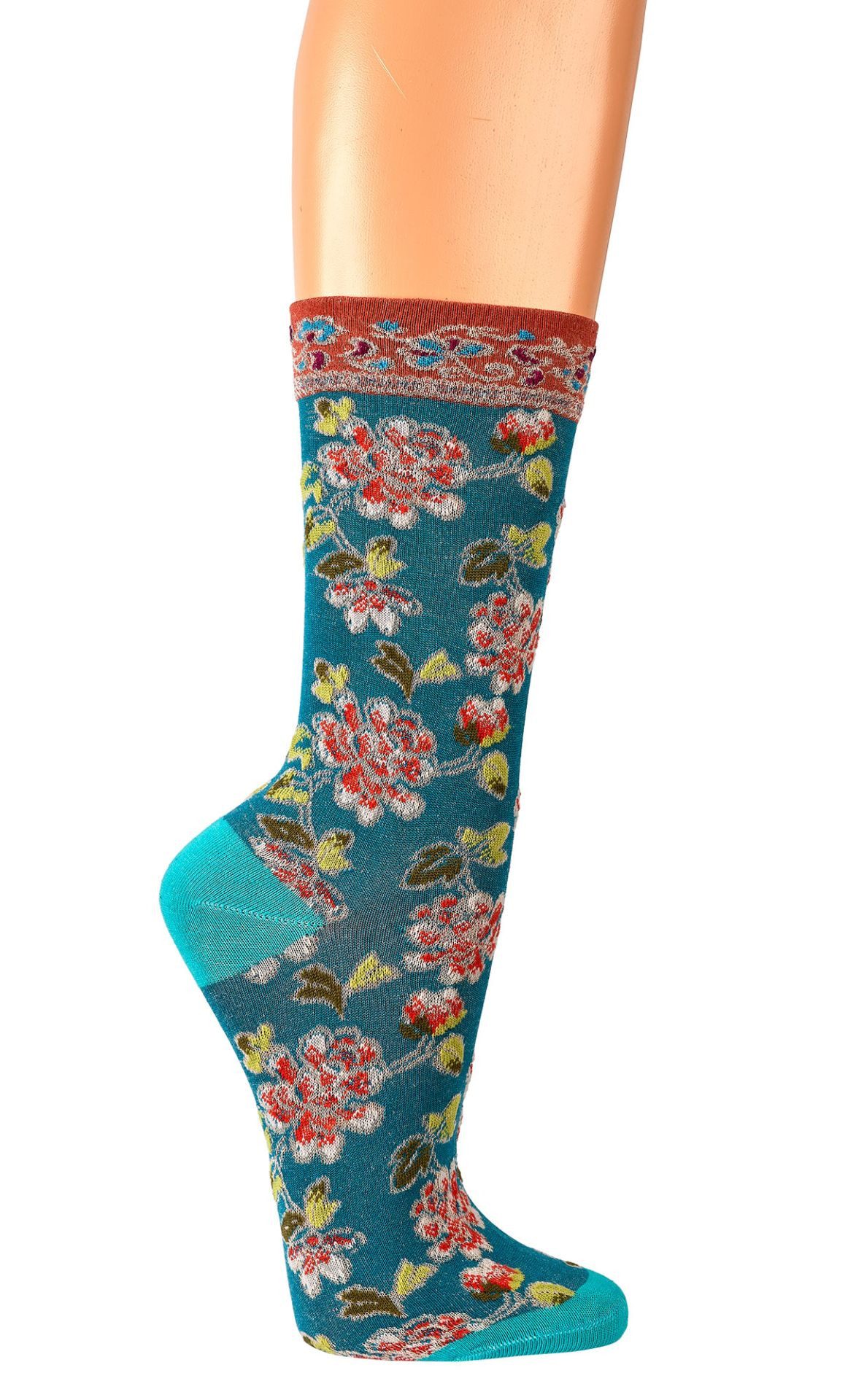 TippTexx 24 Freizeitsocken 6 Paar edle Romantik-Söckchen, Damensocken im Landhaus-Stil (6 Paar) mit verspielten Romantik-Designs – Bild 5 von 5