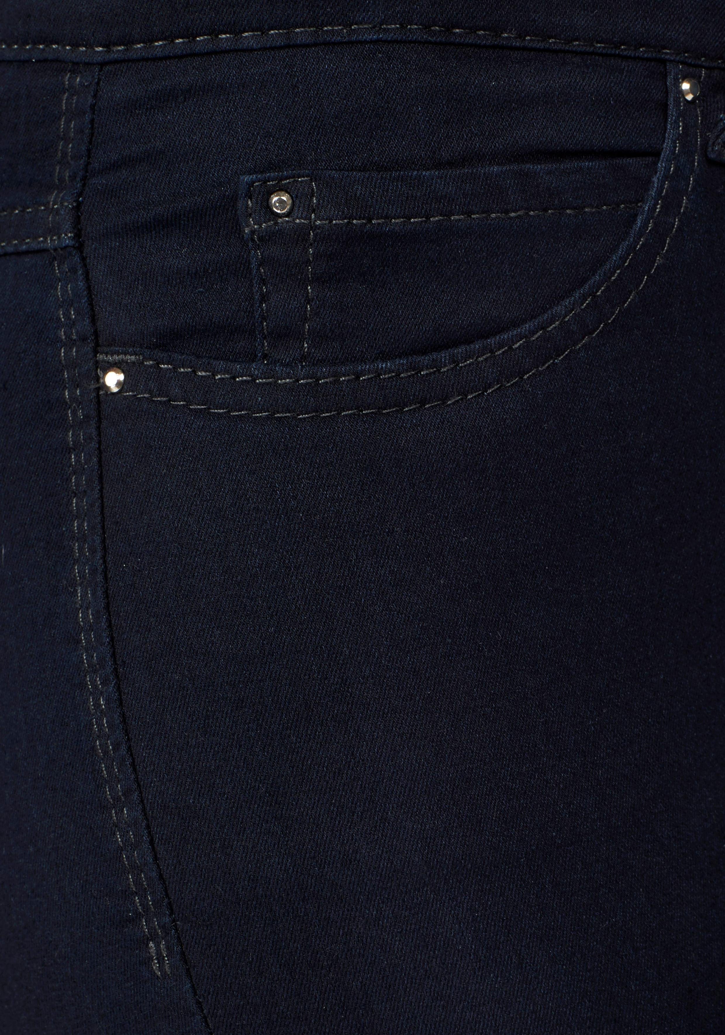 rinsed sorgt Skinny-fit-Jeans Sitz für Hochelastische MAC blue Dream Skinny dark den perfekten Qualität