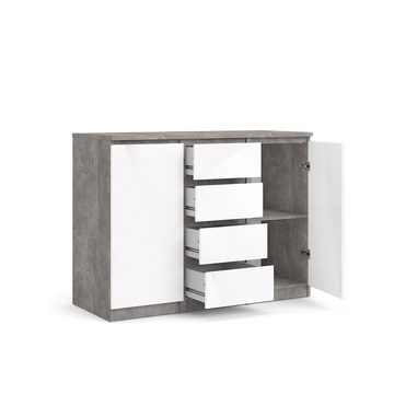 ebuy24 Sideboard Nada Sideboard 2 Türen und 4 Schubladen, beton dek (1 St)