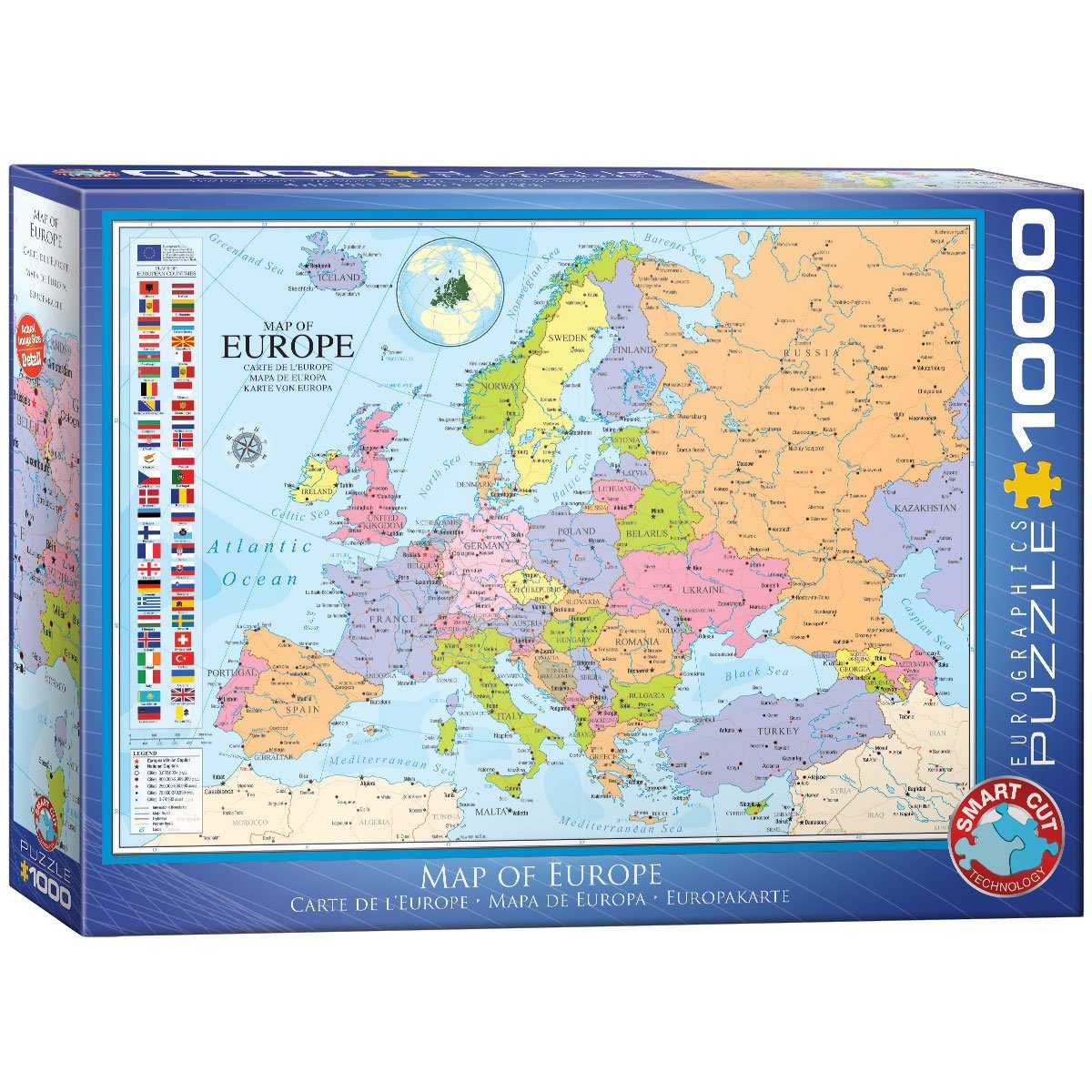 of Puzzle, Europe EUROGRAPHICS 6000-0789 Puzzleteile Map EuroGraphics 1000 Puzzle