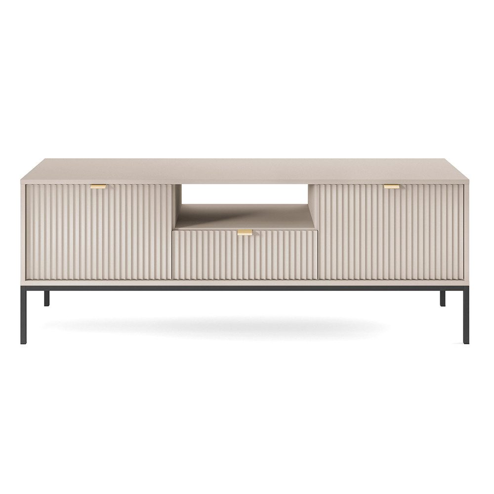 Lomadox Lowboard NEWCASTLE-160, 154 cm breit, in kaschmir, schwarzes Fußgestell