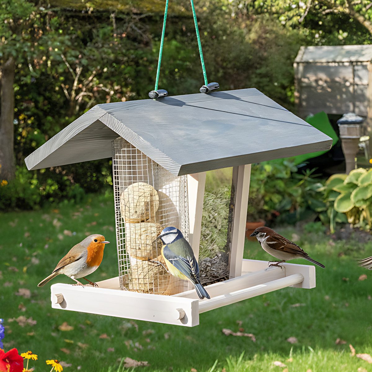Zooprinz Vogelhaus zum aufhängen mit Sitzstangen, Schutzdach, Seil für Wild günstig online kaufen