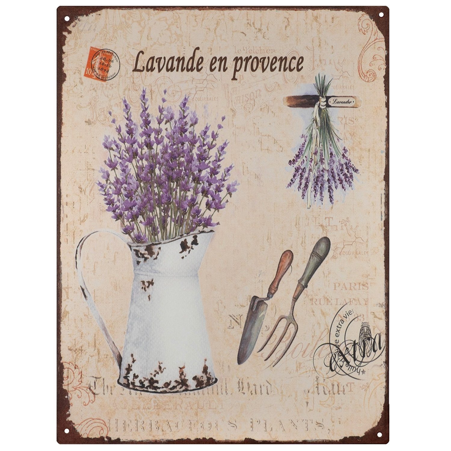 Metallschild Blechschild Lavande en provence Lavendel