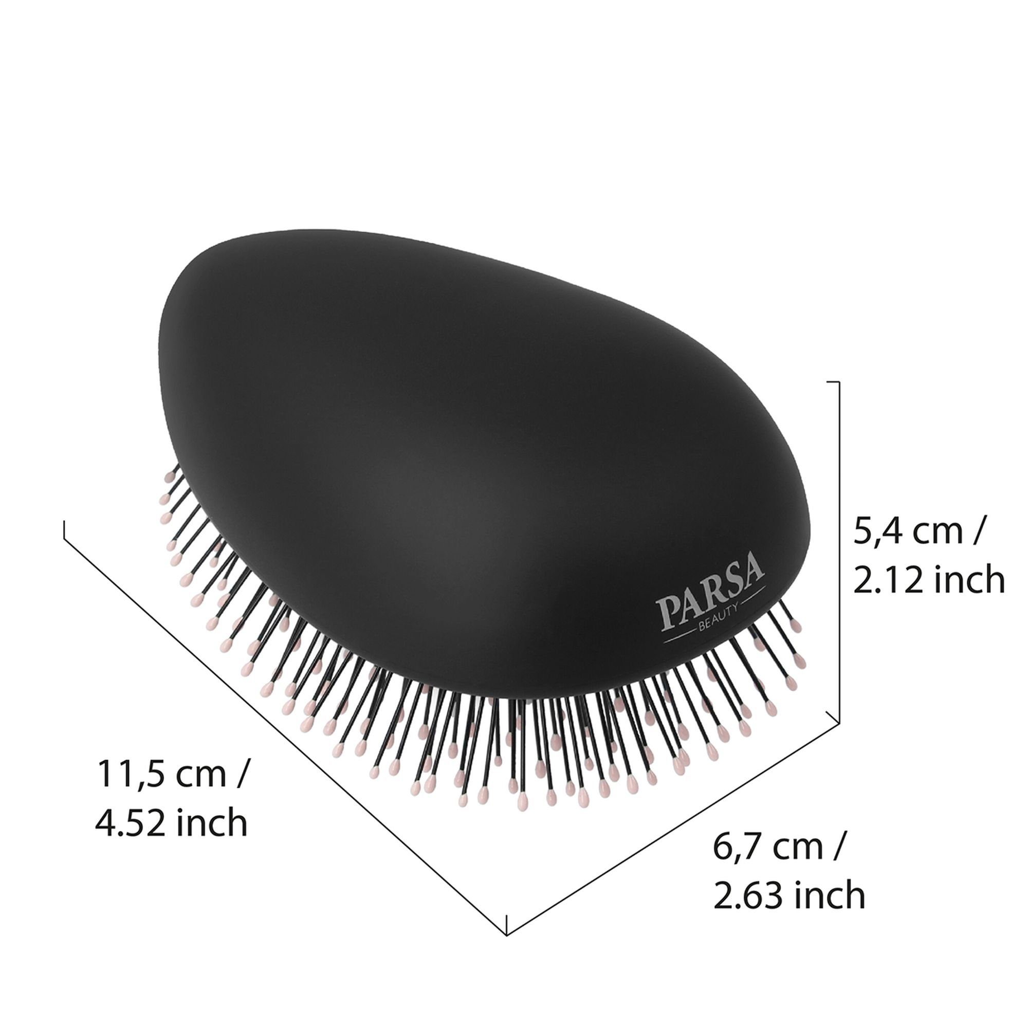 PARSA Beauty Haarbürste Entwirrbürste Compact Entwirrer Styler Haar in schwarz