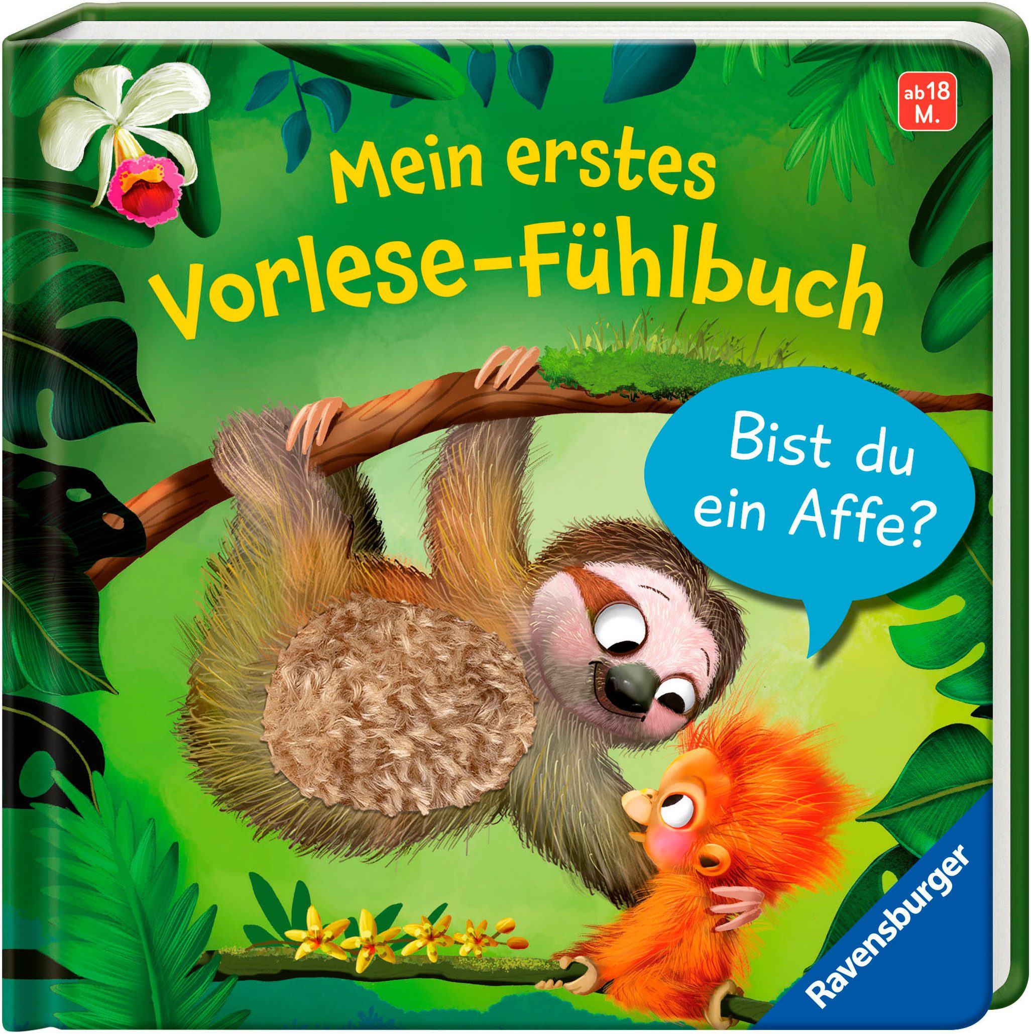 Ravensburger Buch Pappbilderbuch, Mein erstes Vorlese-Fühlbuch: Bist du ein Affe?