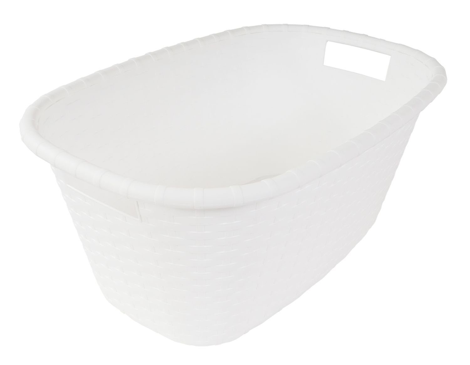 Jelenia Plast Wäschekorb Wäschewanne Flechtoptik 60x40x26cm Wäschekorb Wäschesammler Aufbewahru