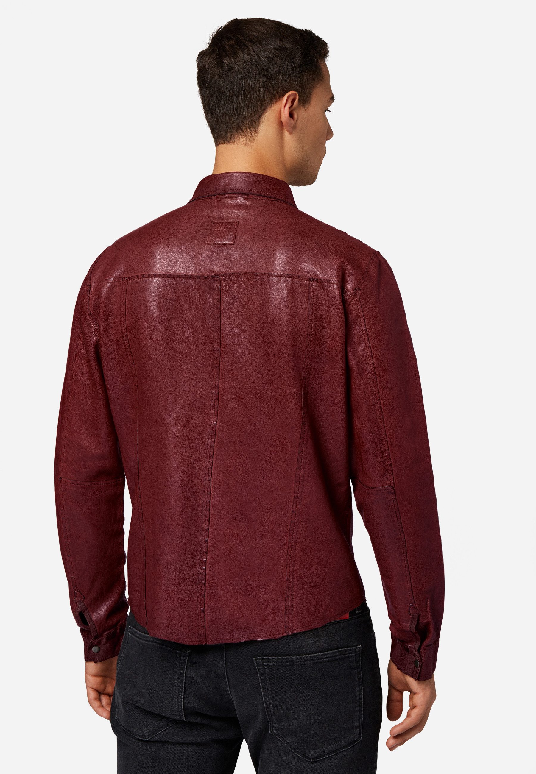 RICANO 2-in-1-Langarmshirt Reverse Shirt Wendbares Lederhemd - beidseitig tragbar