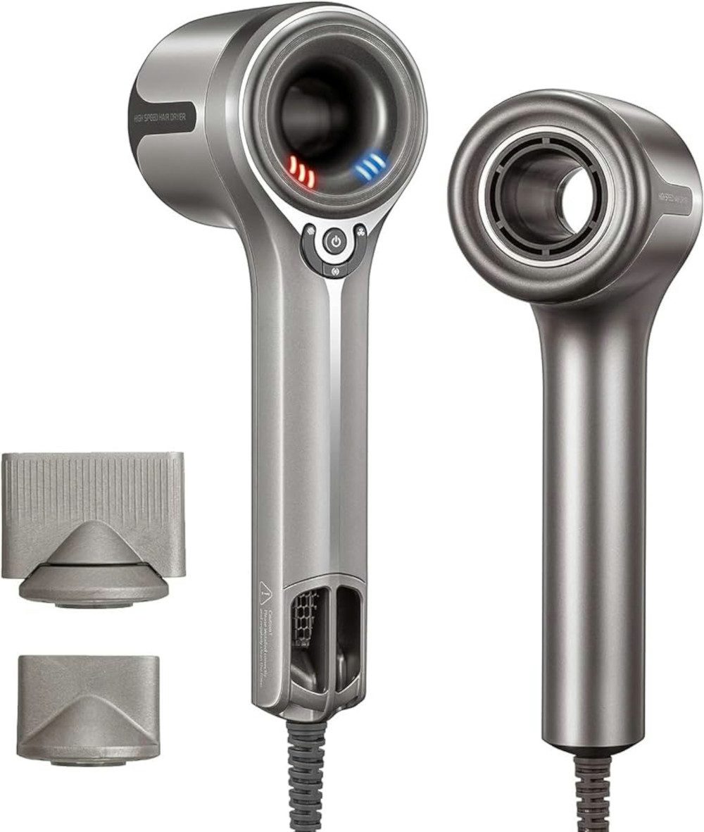 MSOVAEU Haartrockner Ionen Haartrockner Föhn Profi-Styling Silbergrau Leistungsstark 1500W, für gesundes, glänzendes Haar