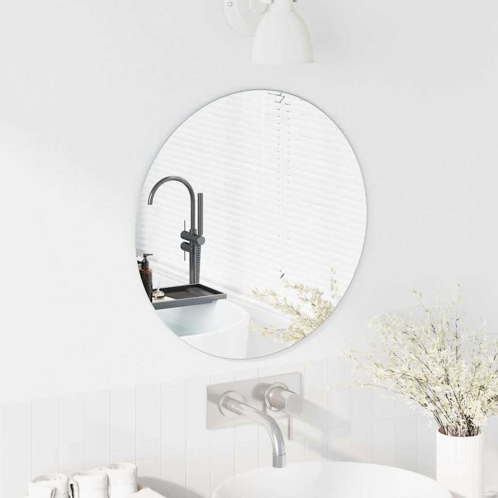 vidaXL Spiegel Wandspiegel Rund Ø 50 cm Gehärtetes Glas (1-St)