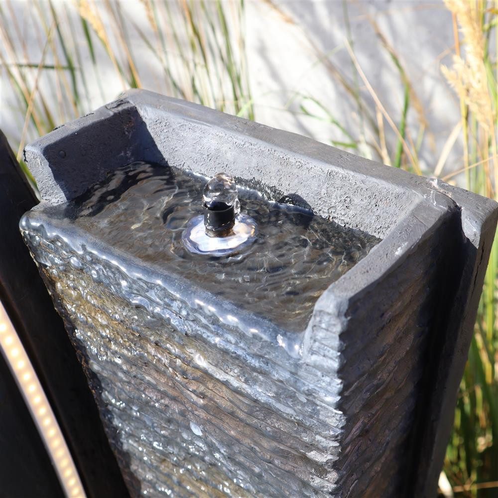 Wacredo Gartenbrunnen Premium Wasserspiel Komplettset Gambia, Wasserbecken BxT: 52x23.5 cm, Gesamtmaße: 52 x 23,5 x 119cm (L x B x H)