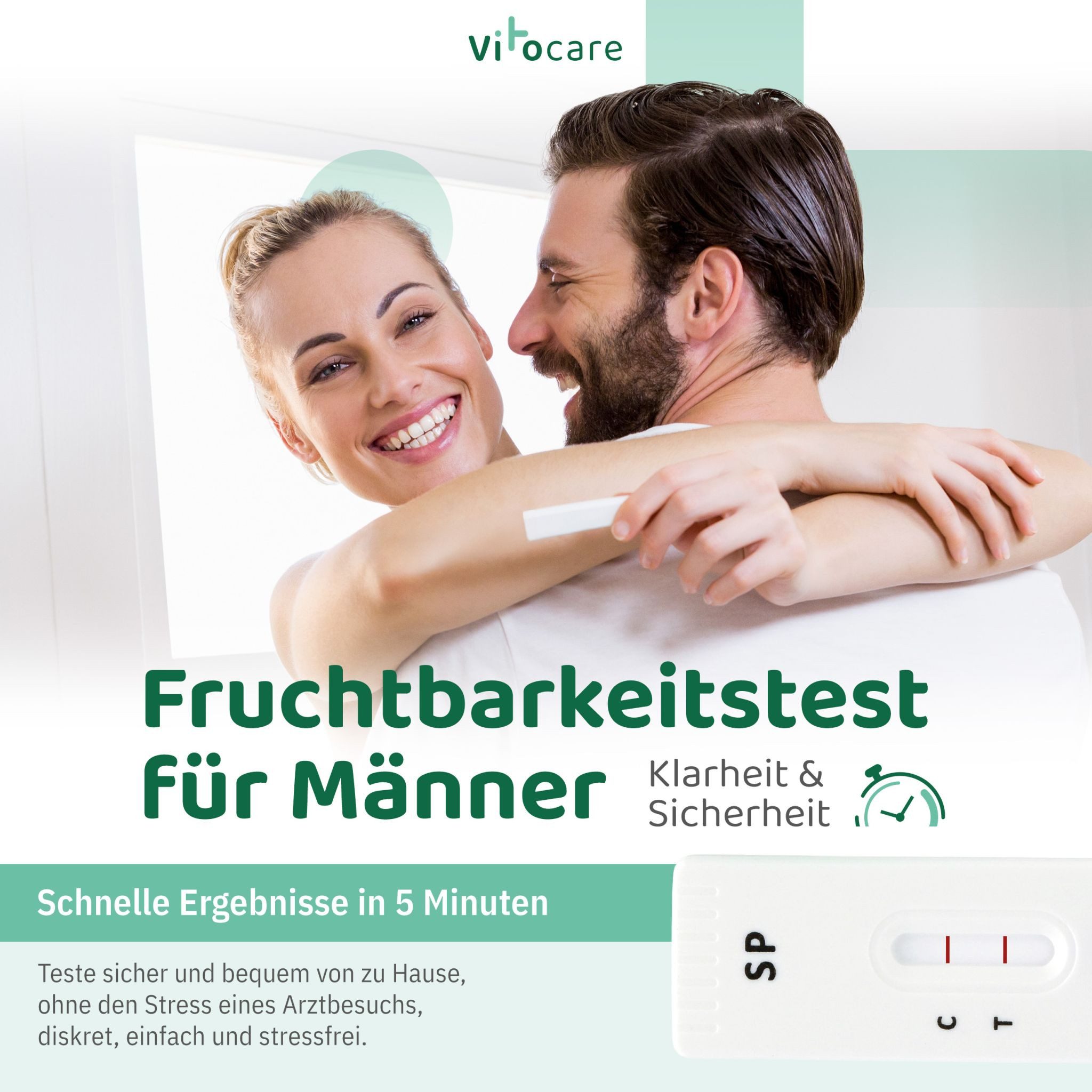 Vitocare Fruchtbarkeitstracker Spermatest für zuhause – Schneller Fruchtbarkeitstest für Männer