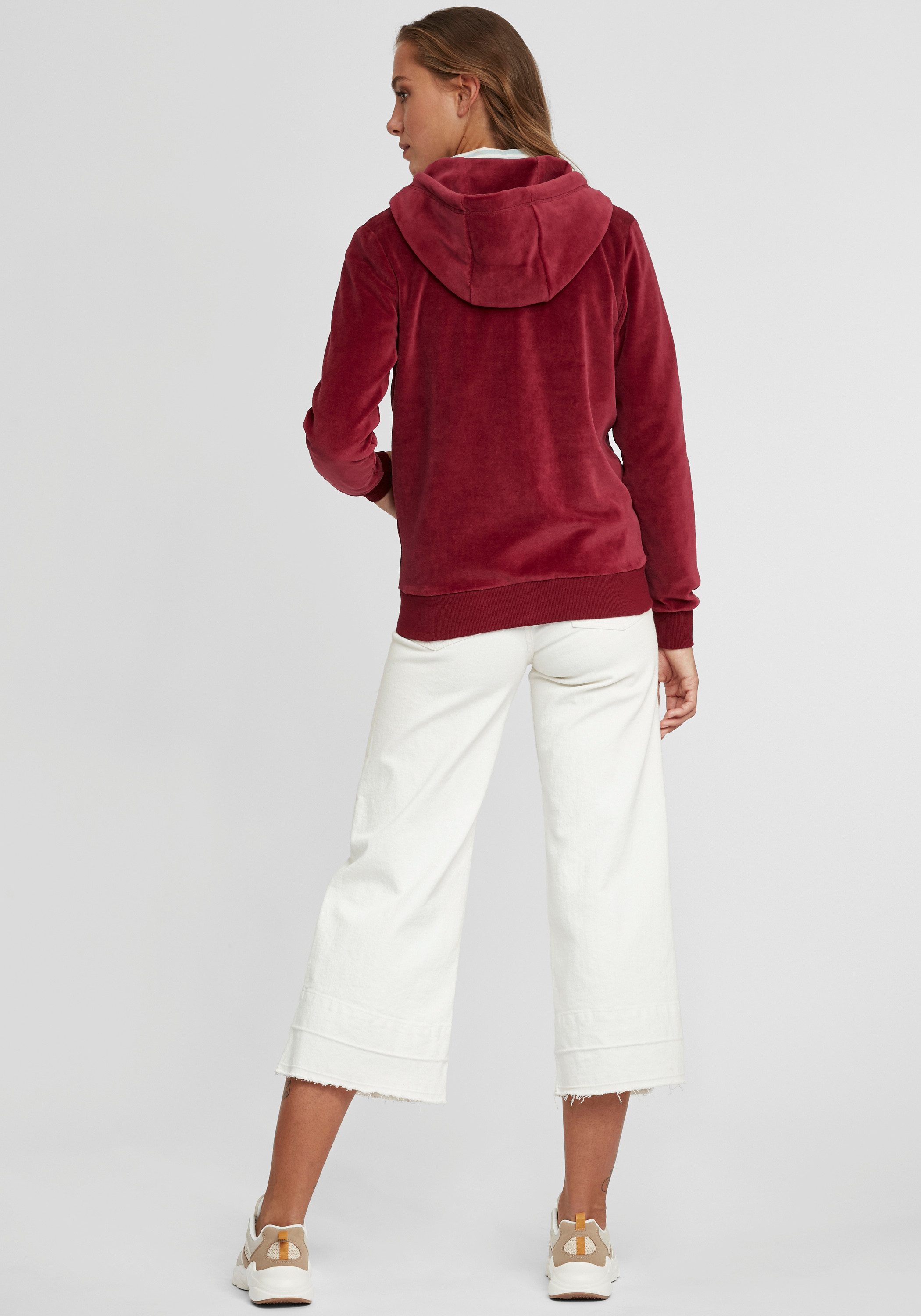 OXMO Kapuzensweatjacke OXVicky Kapuzenpullover aus Nicki-Stiff – Bild 3 von 5