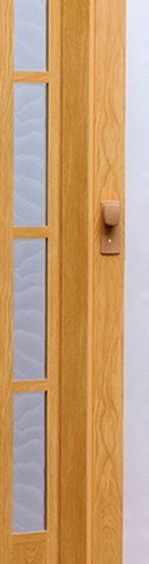 Vivaldi Falttür Schiebetür eiche hell Fenster Schloss H. 203 cm B. bis 86 cm glass280 (1 Packung Karton, 1-St., 1 Set), teils vormontiert