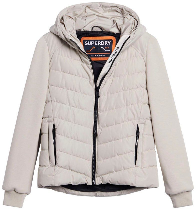 Superdry Steppjacke HOOD STORM Pelican JKT Beige PADDED HYBRID