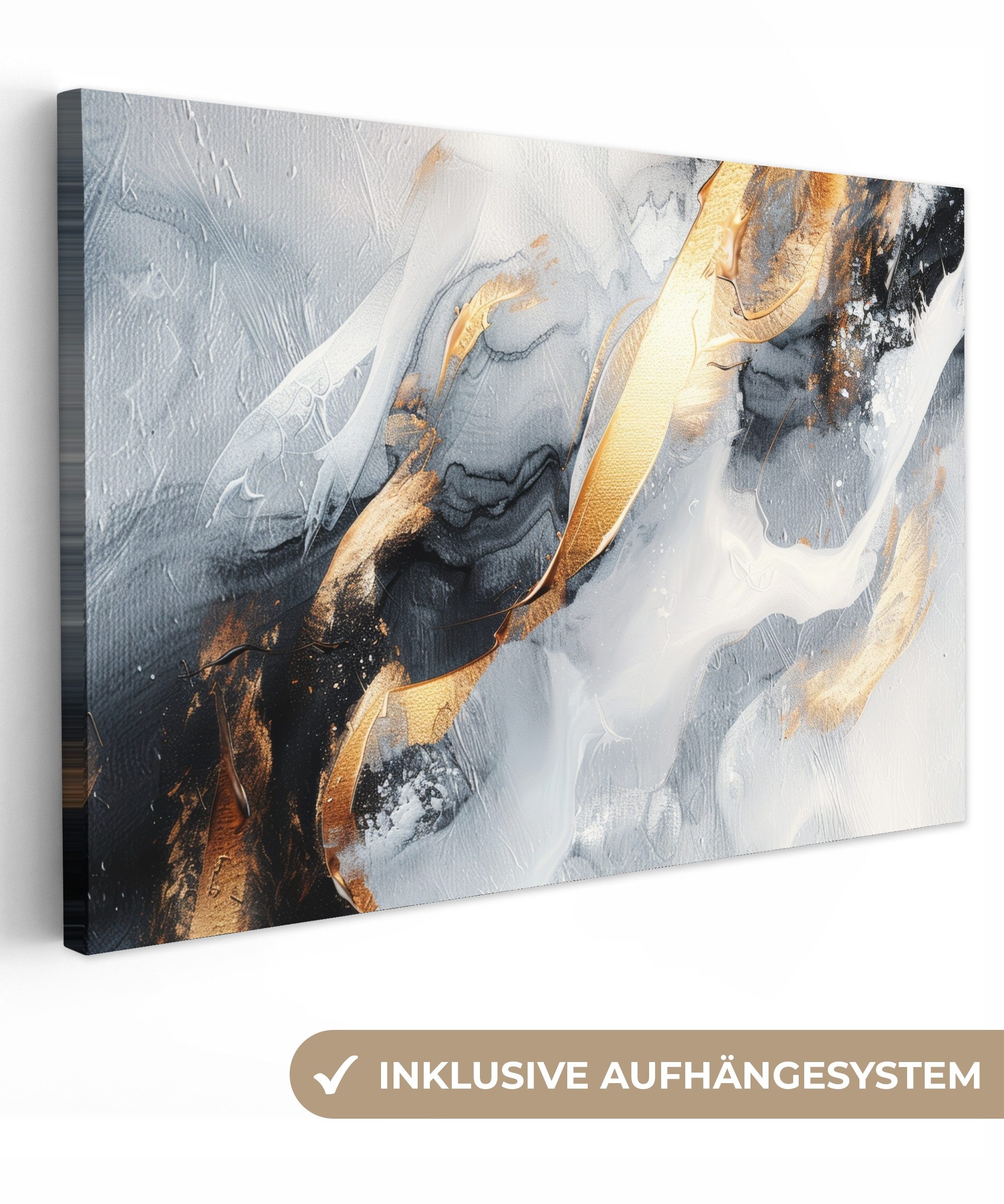 OneMillionCanvasses® Leinwandbild Abstrakt - Gold - Farbe - Ästhetik - Kuns günstig online kaufen