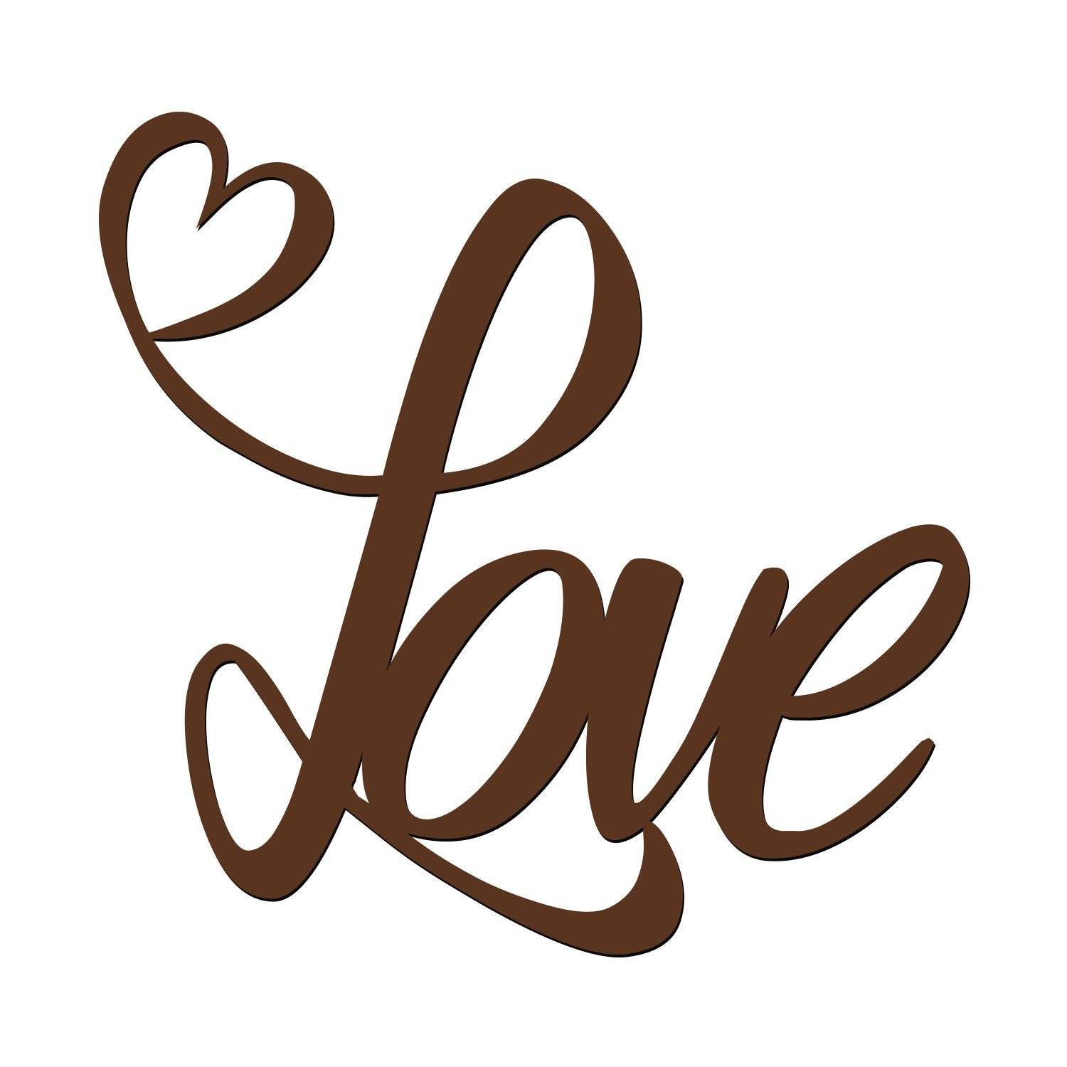 Namofactur 3D-Wandtattoo Holz Wandbild Schriftzug 'Love', Herz Wanddeko Liebe Wandgestaltung für dein Wohnzimmer / Schlafzimmer