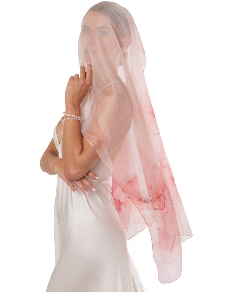 MayTree Seidenschal Seidenchiffon Hibiskus rosa 70 x 180 cm, (Stück), Seide günstig online kaufen