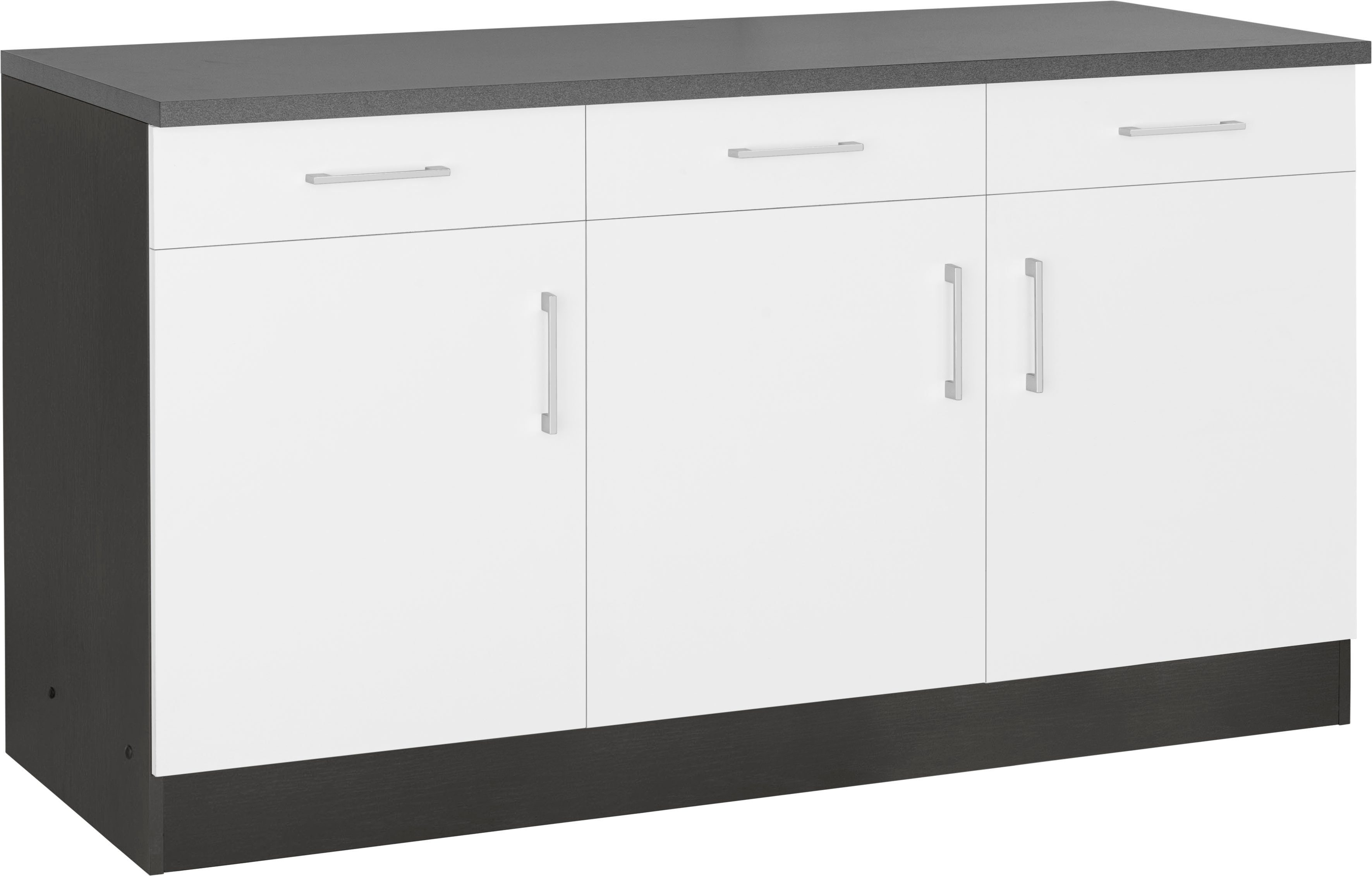 KOCHSTATION Unterschrank KS-Paris mit 3 Schubkästen und 3 Türen, für viel Stauraum