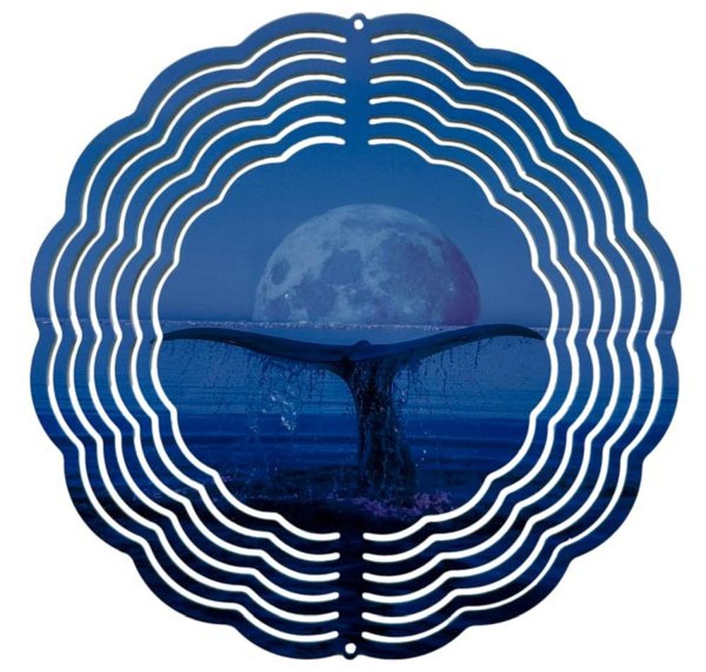 Ladreas Windspiel Edelstahl 3D Windspiel Windspinner 20cm Wal WI45