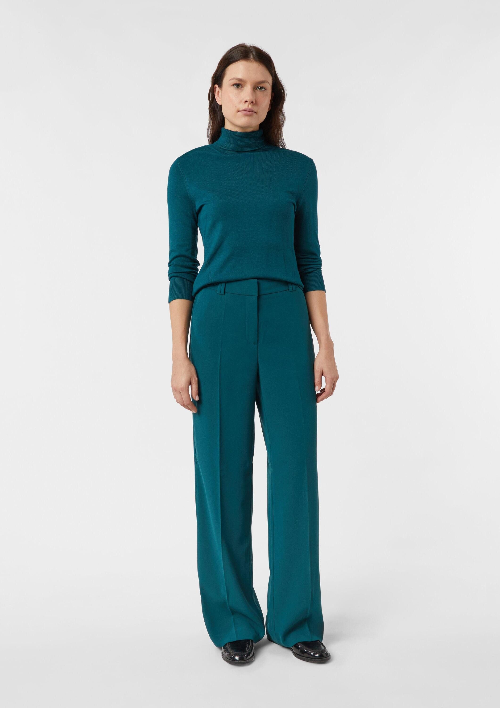 comma Chinos Hose Marlenehose aus Crêpe-Stoff günstig online kaufen