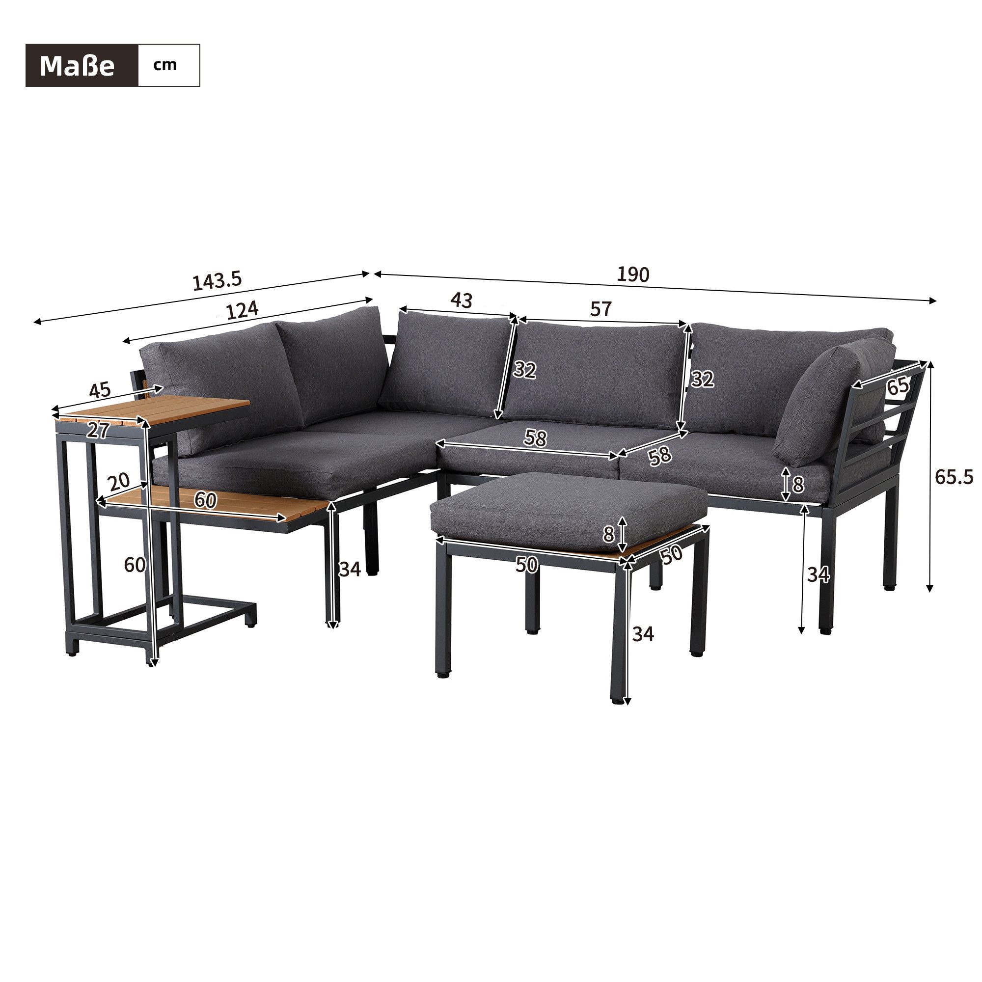 Celya Gartenlounge-Set Gartenlounges, Gartenmöbel Set 4 günstig online kaufen