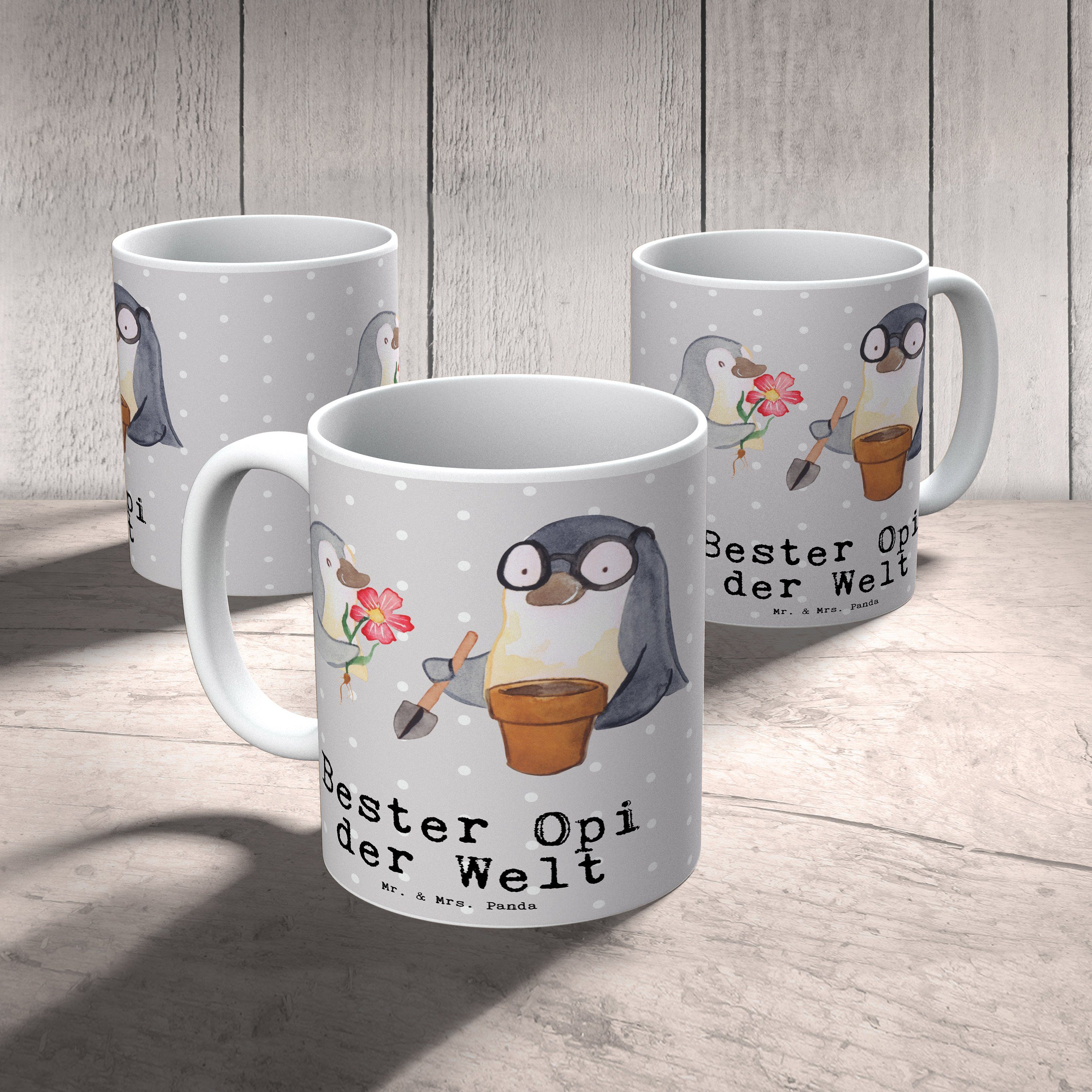 Keramik & - der Panda Welt Grau Geschenk, Mr. - Pastell Tasse Sprüche, Pinguin Bester Tasse Mrs. Opi