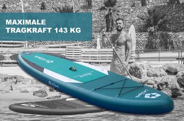 L.A. Sports Inflatable SUP-Board Devil 10.1” Set SUP mit Sitz Allround Stand-Up Paddle Board 330 cm, Stand Up Paddeling Board, (Set, mit ALU Paddel & Spinera Classic SUP Sitz), für Jugendliche & Erwachsene, Anfänger und Fortgeschrittene Paddler