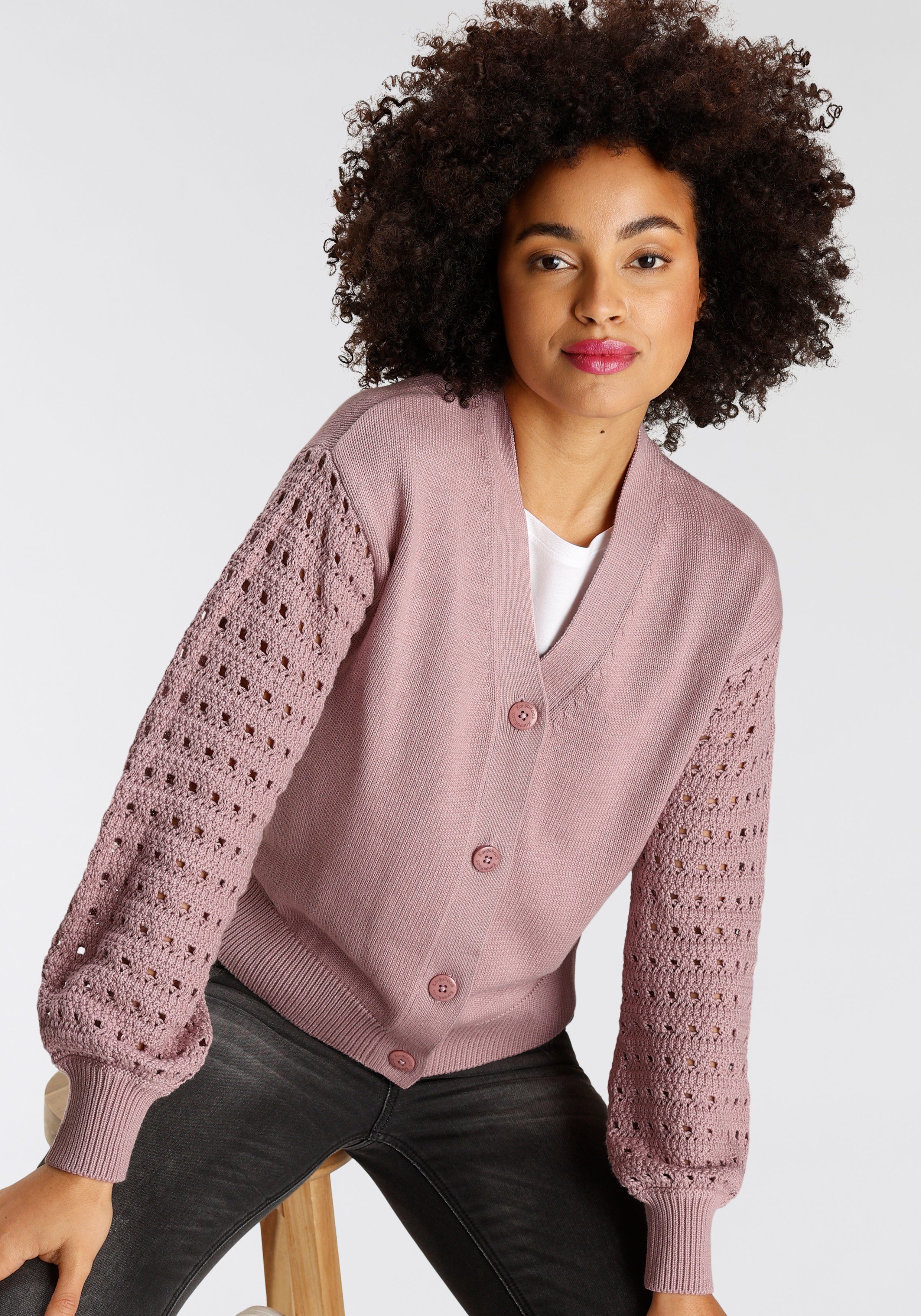 Kurze rosa Strickjacken für Damen online kaufen | OTTO