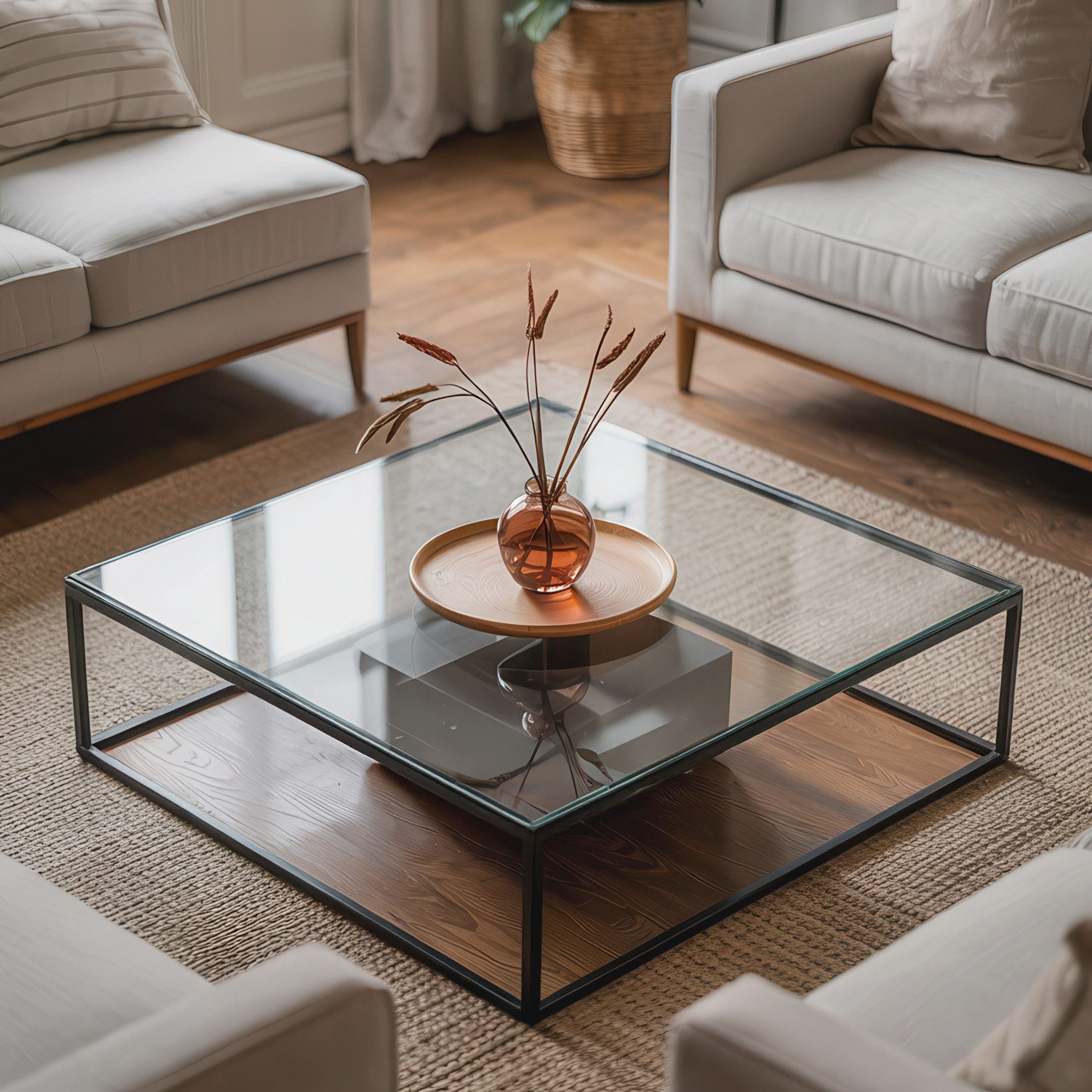 Tulup Tischplatte Glasplatte für Couchtisch Transparent Couchtisch Bodenplatte