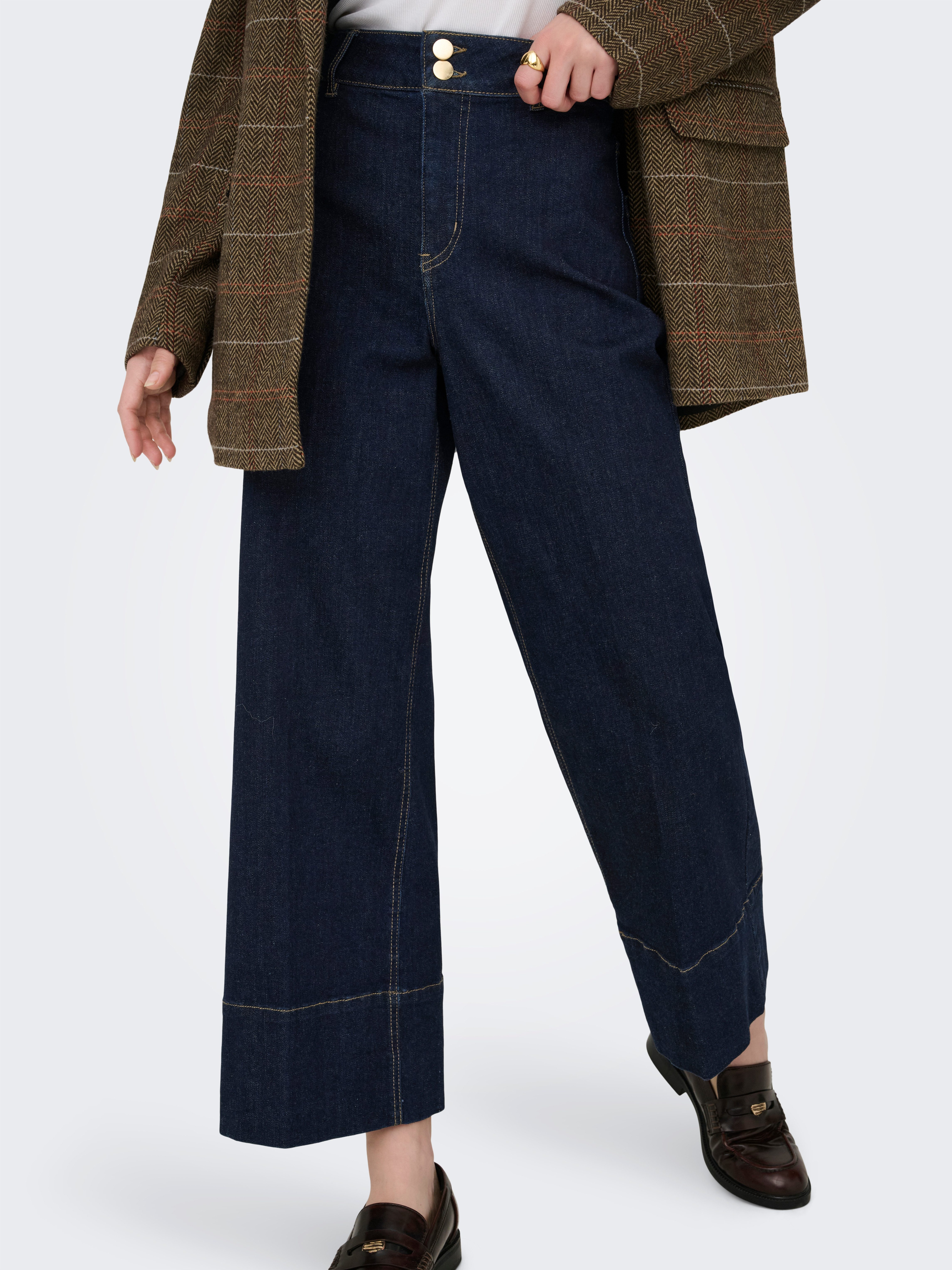 ONLY High-waist-Jeans ONLMADISON HW DO BT CRP WD DNM GUA85NOOS Materialmix, günstig online kaufen