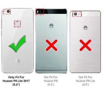 CoolGadget Handyhülle Flip Case Handyhülle für Huawei P8 Lite 2017 5,2 Zoll, Hülle Klapphülle Schutzhülle für P8 Lite (2017) Flipstyle Cover