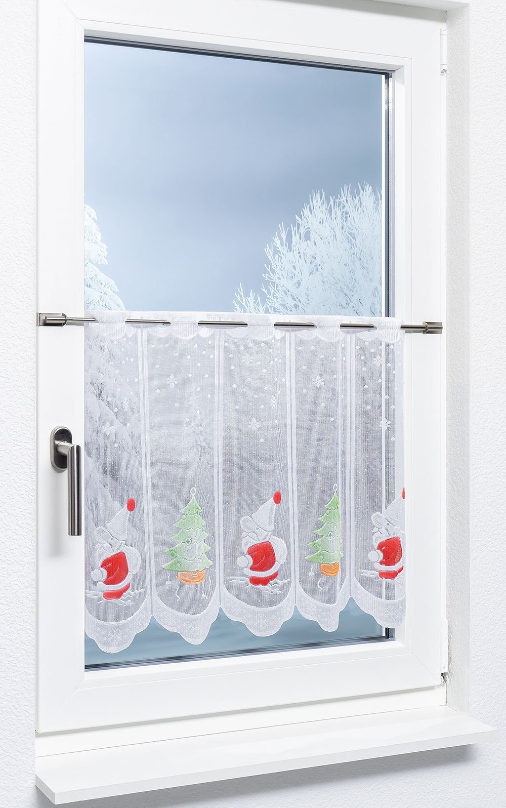 LYSEL® Scheibengardine Weihnachtsm. u. Tannenb., (1 günstig online kaufen