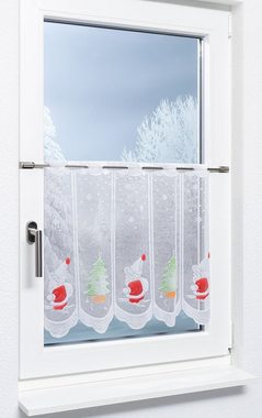 Scheibengardine Weihnachtsm. u. Tannenb., LYSEL®, (1 St), transparent, HxB 50x42cm