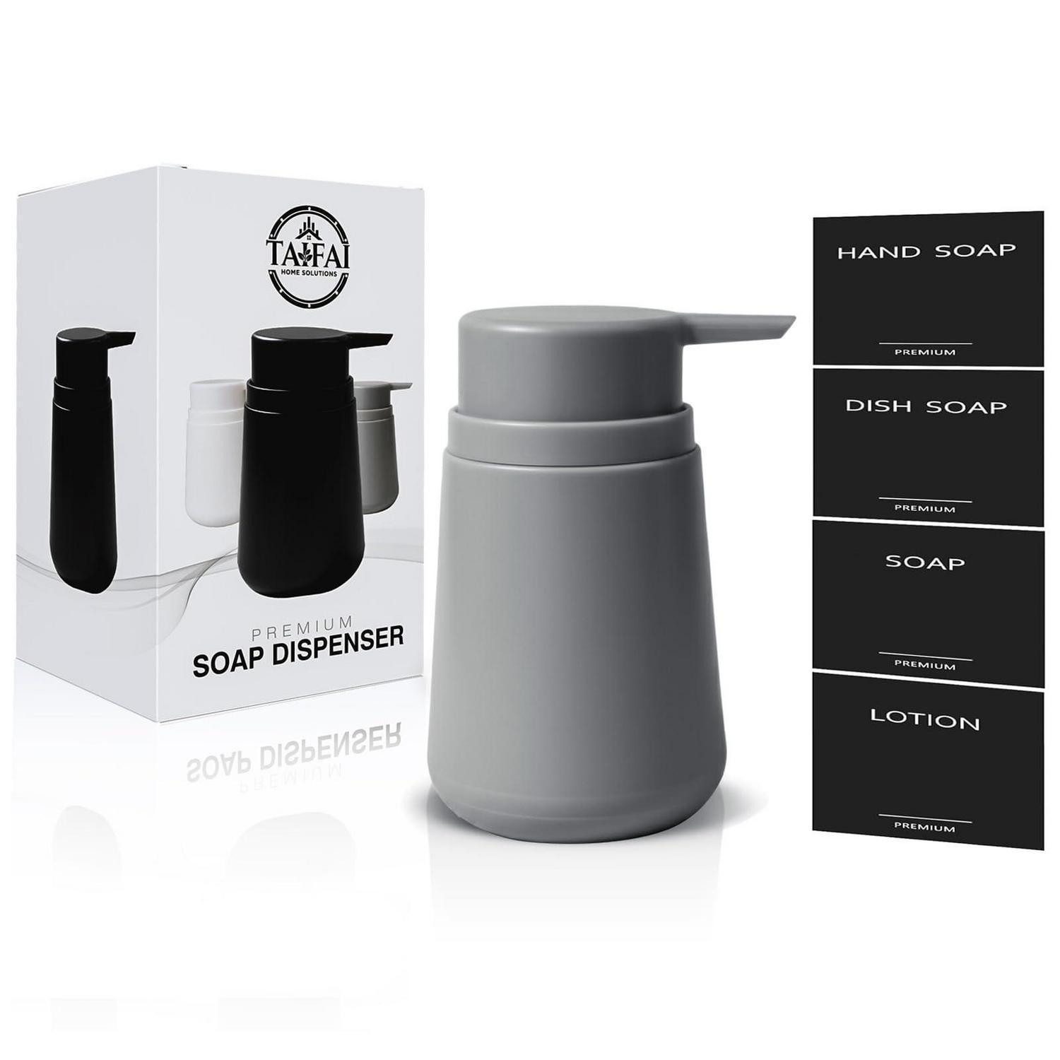 LuxusKollektion Seifenspender Seifenspender 320ml Grau Kunststoff Pumpspender